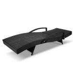 2 X Gardeon Sun Lounge Outdoor Furniture Wicker Lounger Rattan Day Bed Garden Patio Black FF-LOUNGE-ARM-P-BKX2