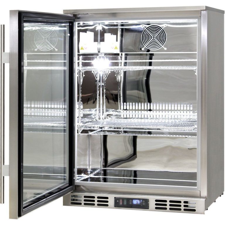 Rhino 129L Stainless Steel 1 Heated Glass Door Bar Fridge With Left Hinged SG1L-HD