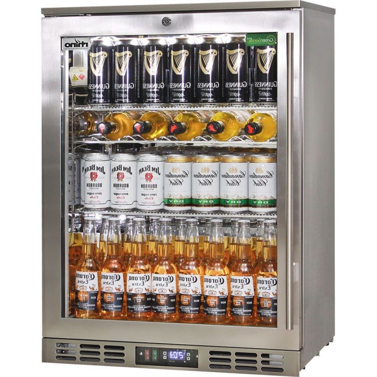Rhino 129L Stainless Steel 1 Heated Glass Door Bar Fridge With Left Hinged SG1L-HD