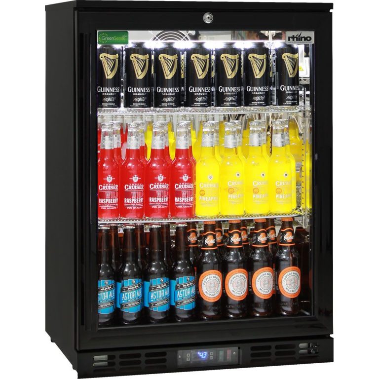 Rhino SG1R-B 129L Black Commercial Glass Door Bar Fridge Energy Efficient