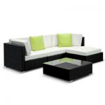 Gardeon 5-Piece Outdoor Sofa Set Wicker Couch Lounge Setting 4 Seater FF-SOFA-BK-5PC-AB-N