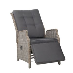 Gardeon Recliner Chair Sun lounge Setting Outdoor Furniture Patio Wicker Sofa ODF-RCL-RW-FT-GE