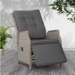 Gardeon Recliner Chair Sun lounge Setting Outdoor Furniture Patio Wicker Sofa ODF-RCL-RW-FT-GE