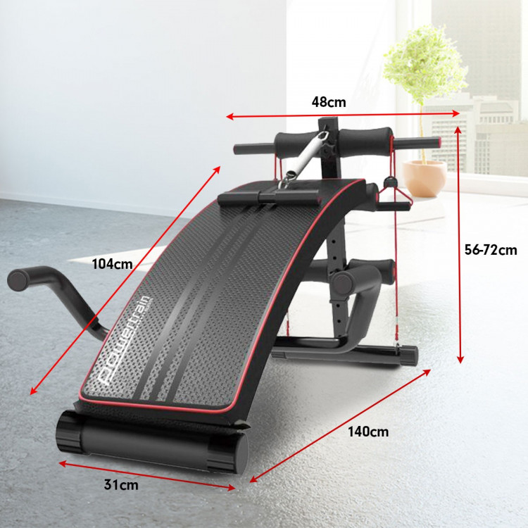 PowerTrain Inclined Sit up bench with Resistance bands wbd-103