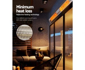 Devanti Electric Infrared Heater Outdoor Radiant Strip Heaters Halogen 3000W HLH-E73-3000-AL