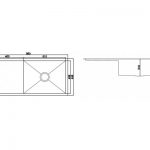 960x450mm Handmade Stainless Steel Undermount / Topmount Kitchen Sink with Waste V63-770045