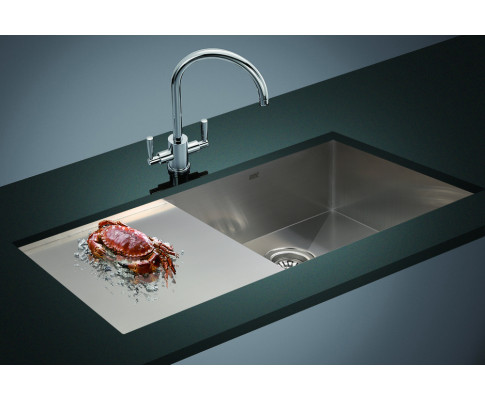 960x450mm Handmade Stainless Steel Undermount / Topmount Kitchen Sink with Waste V63-770045