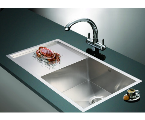 960x450mm Handmade Stainless Steel Undermount / Topmount Kitchen Sink with Waste V63-770045