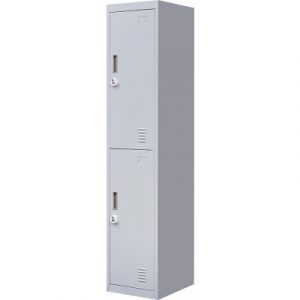 2-Door Vertical Locker for Office Gym Shed School Home Storage V63-832431