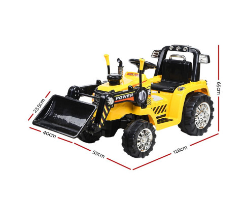 Rigo Kids Ride On Bulldozer Digger Electric Car Yellow RCAR-BULLDOZER-YL