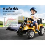 Rigo Kids Ride On Bulldozer Digger Electric Car Yellow RCAR-BULLDOZER-YL
