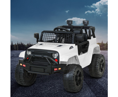 Rigo Kids Ride On Car Electric 12V Car Toys Jeep Battery Remote Control White RCAR-JEP-4WS-WH