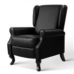 Artiss Recliner Chair Luxury Lounge Armchair Single Sofa Couch PU Leather Black RECLINER-A6-BK