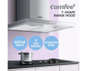 Comfee Rangehood 600mm 60cm Range Hood Stainless Steel Kitchen Canopy LED Light CRH60M17S