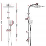 Cefito WELS 10'' Rain Shower Head Set Round Handheld High Pressure Wall Chrome SHOWER-B2-SQ-10-SI