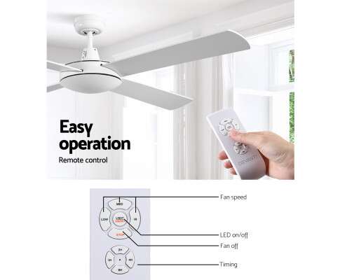 Devanti 52'' Ceiling Fan with Remote - White CF-B-52NL-WH