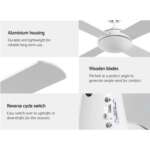 Devanti 52'' Ceiling Fan with Remote - White CF-B-52NL-WH