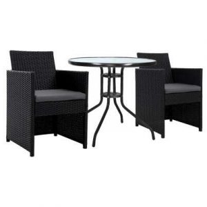 Gardeon Patio Furniture Dining Chairs Table Patio Setting Bistro Set Wicker Tea Coffee Cafe Bar Set ODF-CHAIRSET-DINING