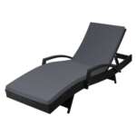 Gardeon Outdoor Sun Lounge - Black FF-LOUNGE-ARM-BK
