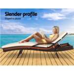 Gardeon Outdoor Sun Lounge - Brown FF-LOUNGE-ARM-BR