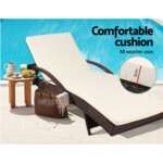 Gardeon Outdoor Sun Lounge - Brown FF-LOUNGE-ARM-BR