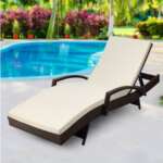 Gardeon Outdoor Sun Lounge - Brown FF-LOUNGE-ARM-BR