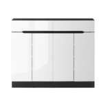 Artiss 120cm Shoe Cabinet Shoes Storage Rack High Gloss Cupboard Shelf Drawers FURNI-N-SHOE120-WHBK-AB