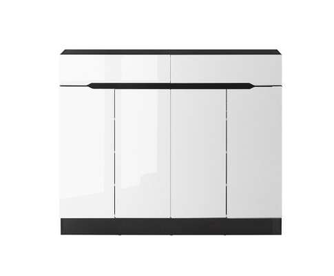 Artiss 120cm Shoe Cabinet Shoes Storage Rack High Gloss Cupboard Shelf Drawers FURNI-N-SHOE120-WHBK-AB