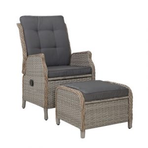 Gardeon Recliner Chair Sun lounge Outdoor Setting Patio Furniture Wicker Sofa ODF-RCL-RW-CHOTM-GE
