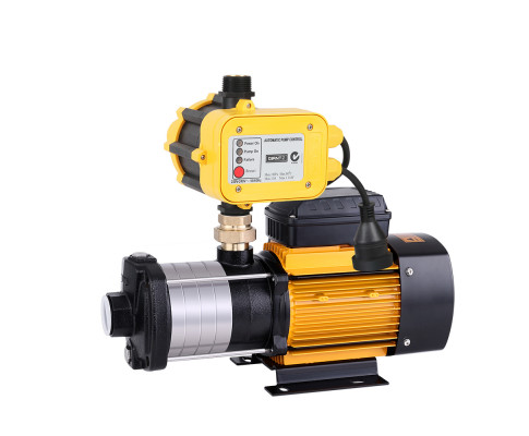 Giantz Multi Stage Water Pump Pressure Rain Tank Garden Farm House Irrigation 2000W Yellow Controller PUMP-ST5-SS-OG-YEL