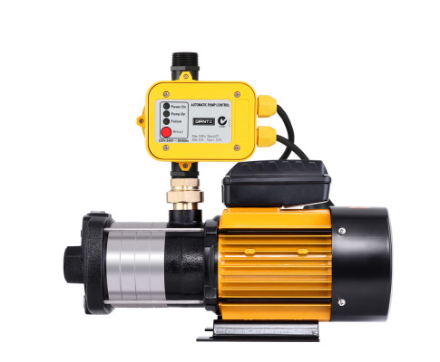 Giantz Multi Stage Water Pump Pressure Rain Tank Garden Farm House Irrigation 2000W Yellow Controller PUMP-ST5-SS-OG-YEL
