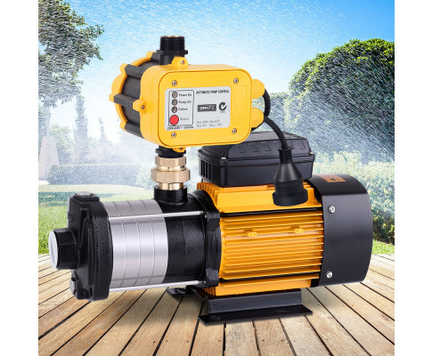 Giantz Multi Stage Water Pump Pressure Rain Tank Garden Farm House Irrigation 2000W Yellow Controller PUMP-ST5-SS-OG-YEL
