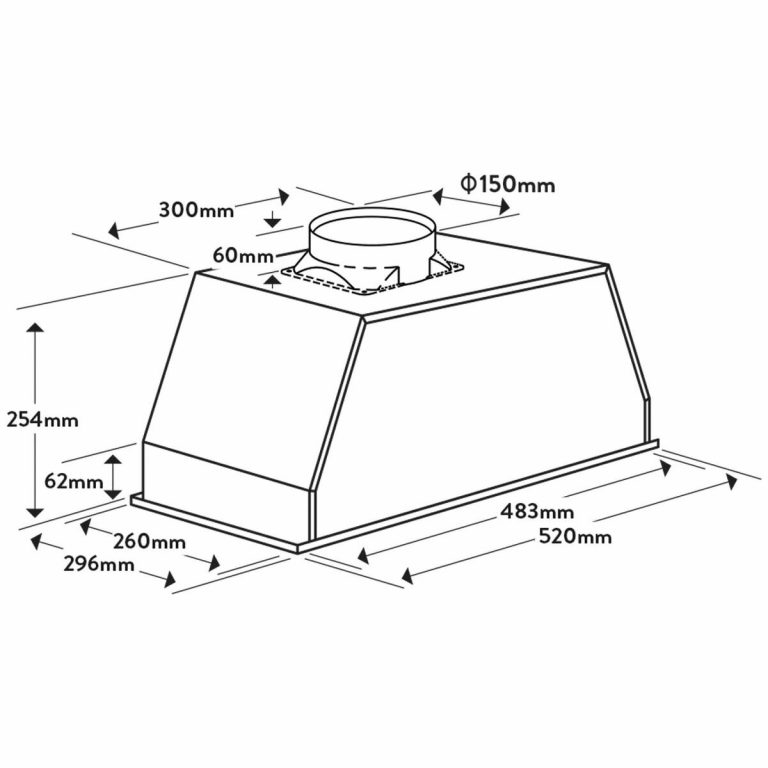 Omega 52cm Under Cupboard Rangehood ORU50XL