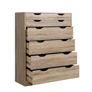 Artiss 6 Chest of Drawers Tallboy Dresser Table Storage Cabinet Oak Bedroom FURNI-G-DT-4D2-OAK-AB