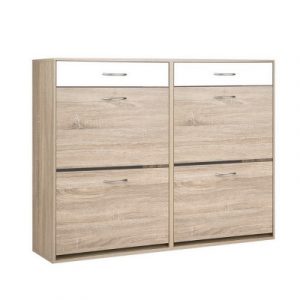 Artiss 2 Tier Shoe Cabinet - Wood FURNI-SHOE-NEW4D-AB