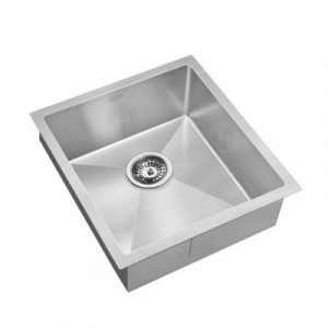 Cefito 44cm x 44cm Stainless Steel Kitchen Sink Under/Top/Flush Mount Black SINK-NA-4445-SI