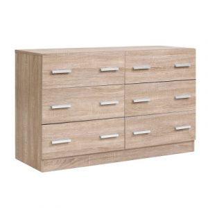 Artiss 6 Chest of Drawers Cabinet Dresser Table Tallboy Lowboy Storage FURNI-N-CDR-01-WD-AB