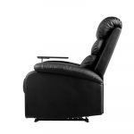 Artiss Recliner Chair Armchair Lounge Sofa Chairs Couch Leather Black Tray Table RECLINER-A12-BK
