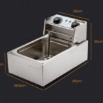 EuroChef Commercial Electric Deep Fryer Frying Basket Chip Cooker Fry Scoop V219-FRYER-1TANK