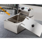 EuroChef Commercial Electric Deep Fryer Frying Basket Chip Cooker Fry Scoop V219-FRYER-1TANK