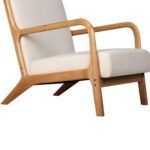 Artiss Armchair Lounge Chair Accent Armchairs Couch Sofa Bedroom Beige Wood UPHO-C-ARM-5099-BG