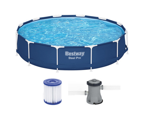Bestway Swimming Pool Above Ground Pools Filter Pump 3.66M Power Steel Frame BW-POOL-366CM-56680