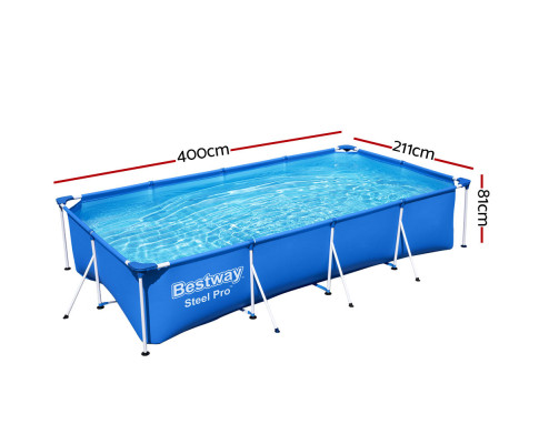 Bestway 4M Swimming Pool Above Ground Heavy Duty Steel Pro™ Frame Pools BW-POOL-400CM-56512