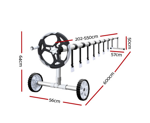 Aquabuddy 8X4.2M Solar Swimming Pool Cover Blanket Roller Wheel Adjustable PC-80X42-BL-ROLLER