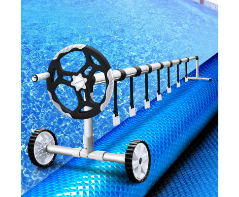 Aquabuddy 8X4.2M Solar Swimming Pool Cover Blanket Roller Wheel Adjustable PC-80X42-BL-ROLLER