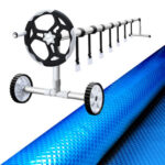 Aquabuddy 8X4.2M Solar Swimming Pool Cover Blanket Roller Wheel Adjustable PC-80X42-BL-ROLLER