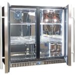 Schmick Twin Door Quiet Running Stainless Steel Heated Glass Door Bar Fridge Model SK246-HD