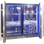 Schmick Twin Door Quiet Running Stainless Steel Heated Glass Door Bar Fridge Model SK246-HD