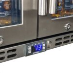 Schmick Twin Door Quiet Running Stainless Steel Heated Glass Door Bar Fridge Model SK246-HD