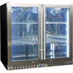 Schmick Twin Door Quiet Running Stainless Steel Heated Glass Door Bar Fridge Model SK246-HD
